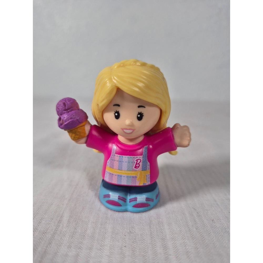 Fisher Price Little People Barbie Blonde Figure with Purple Ice Cream Cone 2022